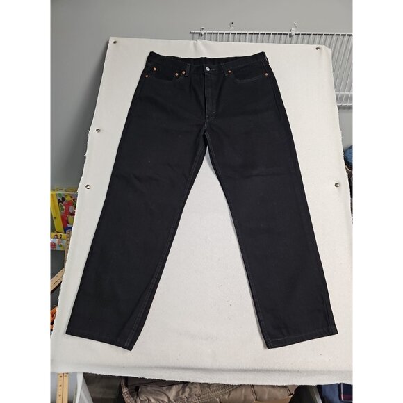 Levis 550 Relaxed Fit Black Jeans Mens Sz 38 x 30 Straight Leg Excellent - Picture 3 of 5